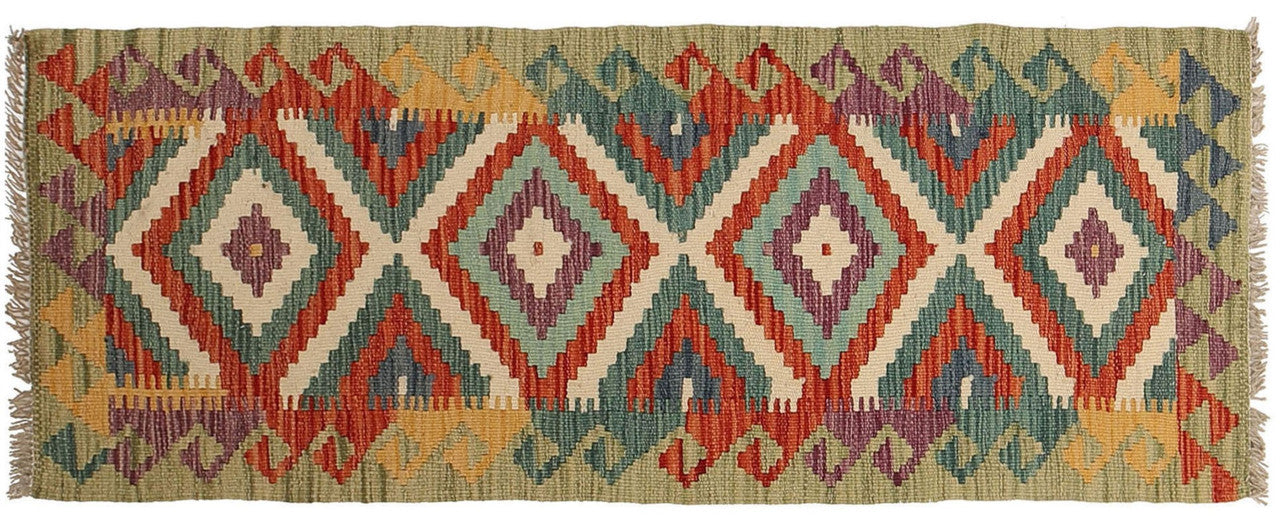 long wool runner rug, bohemian style rug, vintage afghan rug, artisan-crafted rug, tribal art rug, durable wool rug,