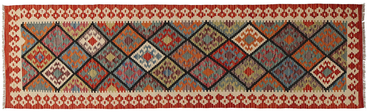 Afghan home decor, wool runner rug, authentic Afghan rug, artisan wool