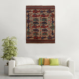 Afghan War Helicopter Tanks Motif Rug 5.5x4.2 ft