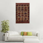 Afghan War Weapons Story Carpet 6.2x4.2 ft