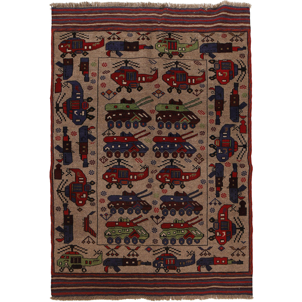 Heritage Afghan War Tanks Rug 6.2x4.3 ft