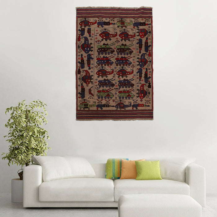 Heritage Afghan War Tanks Rug 6.2x4.3 ft