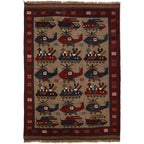 Afghan War Helicopter Story Rug 4.7x3.2 ft