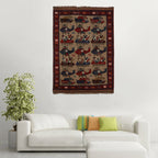 Afghan War Helicopter Story Rug 4.7x3.2 ft