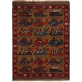 Afghan Cultural Helicopter Motif Rug 4.3x3.1 ft