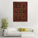 Afghan Cultural Helicopter Motif Rug 4.3x3.1 ft