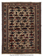 Authentic Afghan Battle Story War Weapons Rug 8.9x6.6 ft