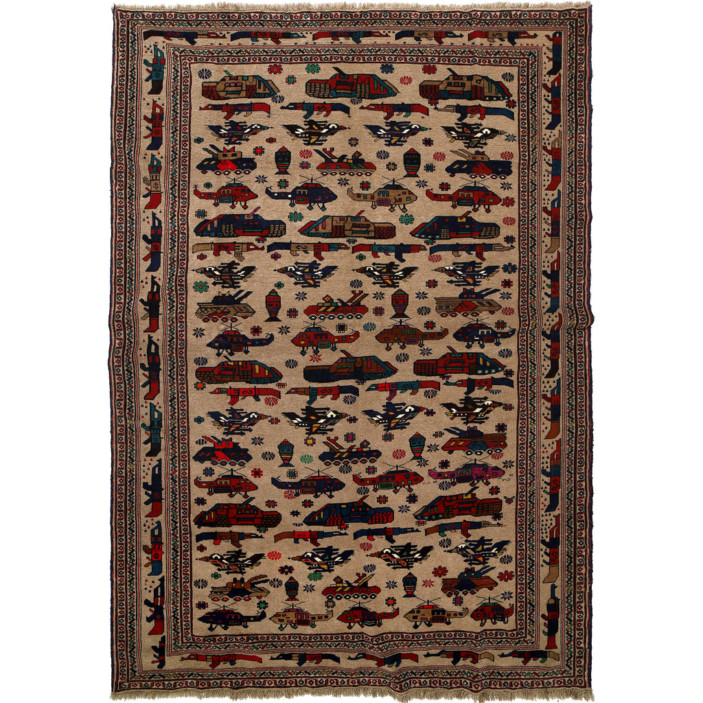 Collector Afghan War Heritage Carpet 9.1x6.3 ft