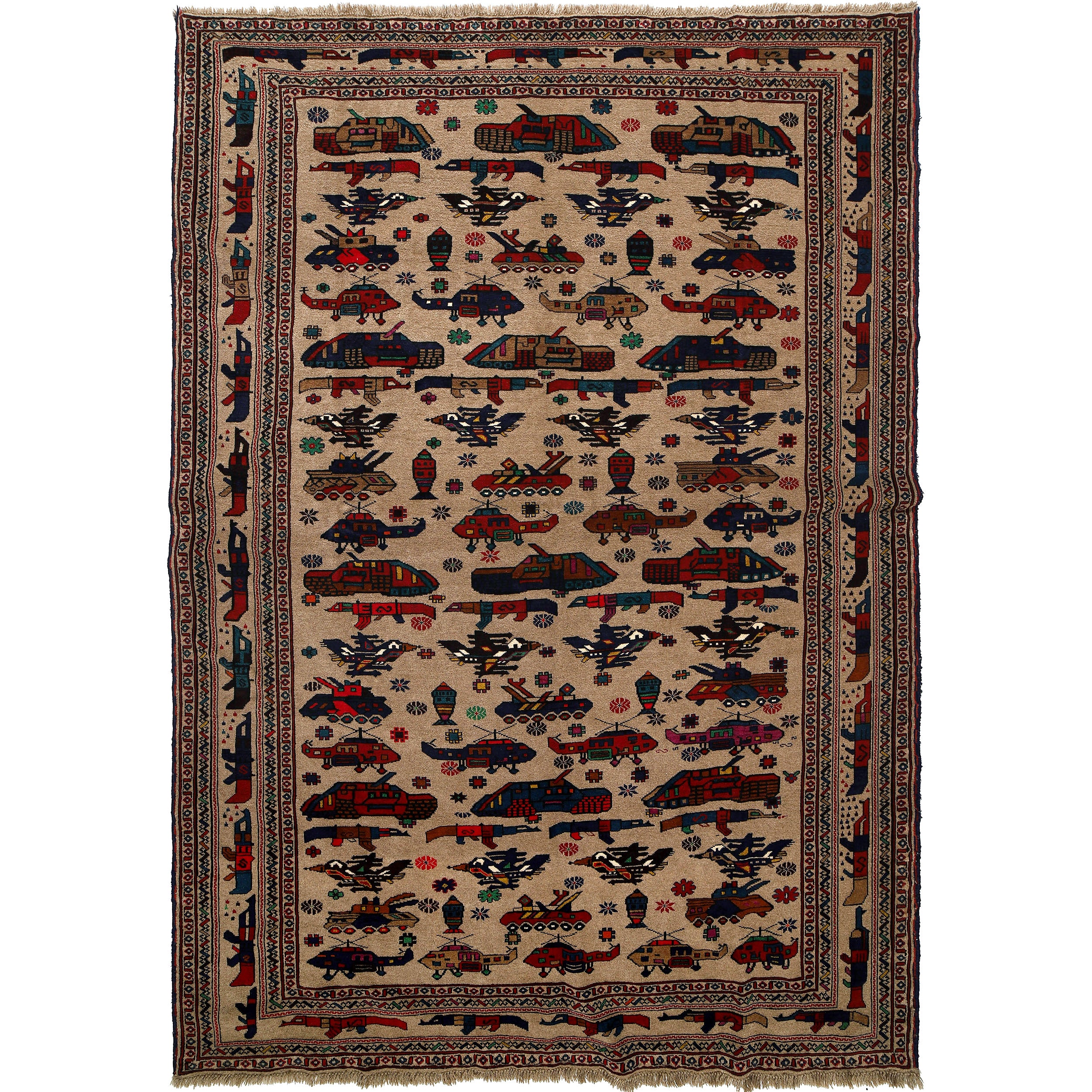 Collector Afghan War Heritage Carpet 9.1x6.3 ft