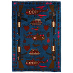 Tribal Storytelling War AK-47 Carpet 5x3.4 ft