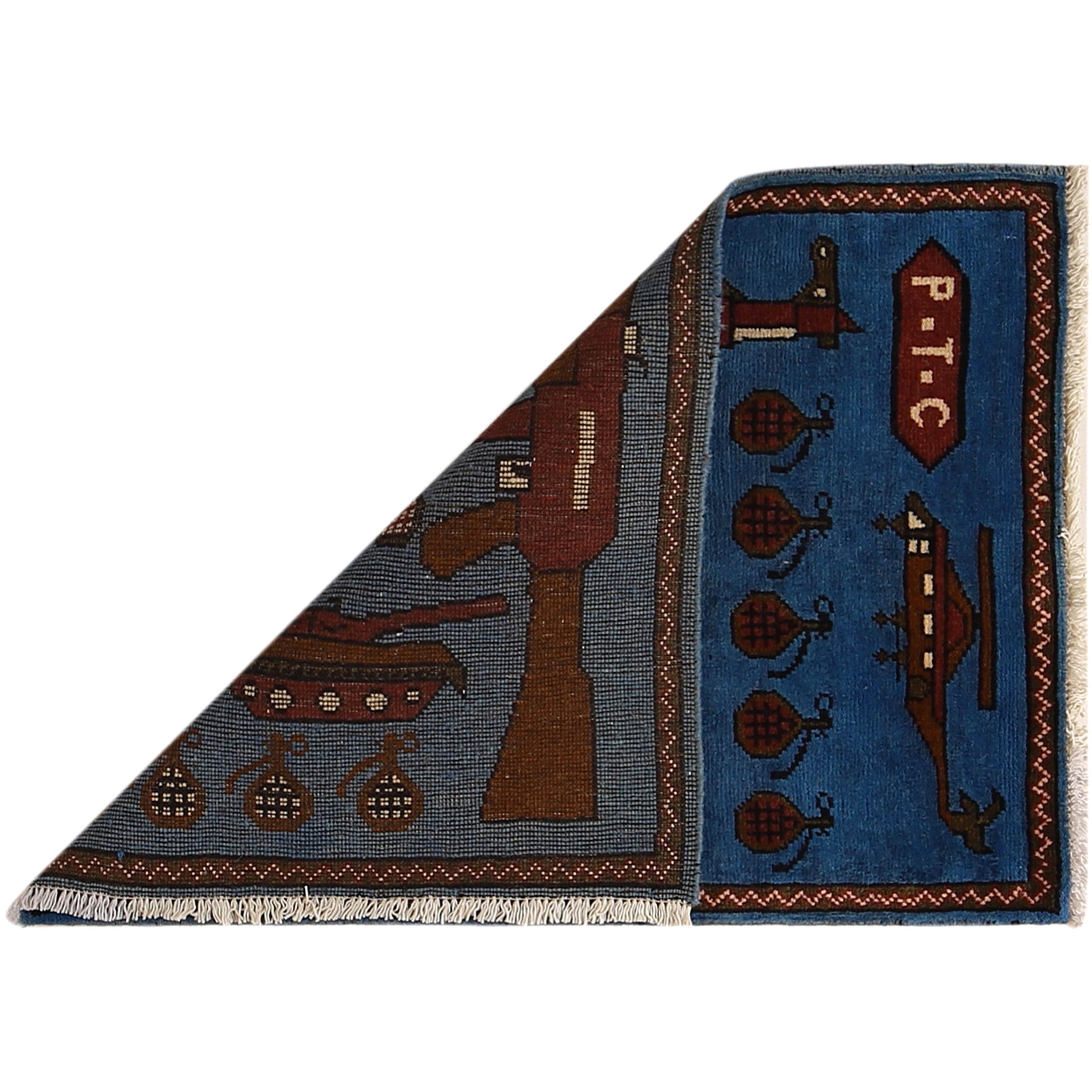 Afghan War Decor AK-47 Rug 2.8x1.9 ft