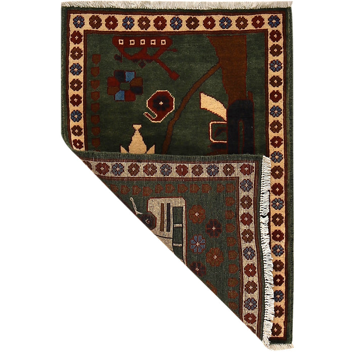 Authentic Afghan Hand AK-47 Rug 2.9x1.9 ft