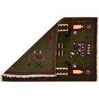 Afghan War Weaving Weapons Carpet 2.9x1.9 ft