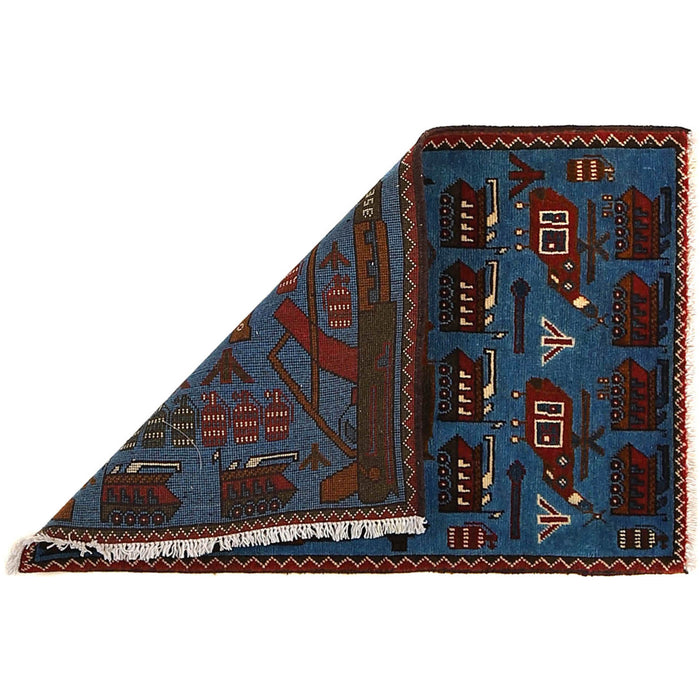 Cultural Afghan Weapons Art Rug 2.8x1.8 ft