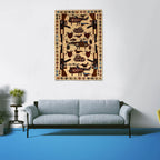 Handwoven Cultural War AK-47 Carpet 4.9x3.3 ft