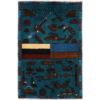 Artisan Crafted War Weapons Carpet 3.9x2.6 ft