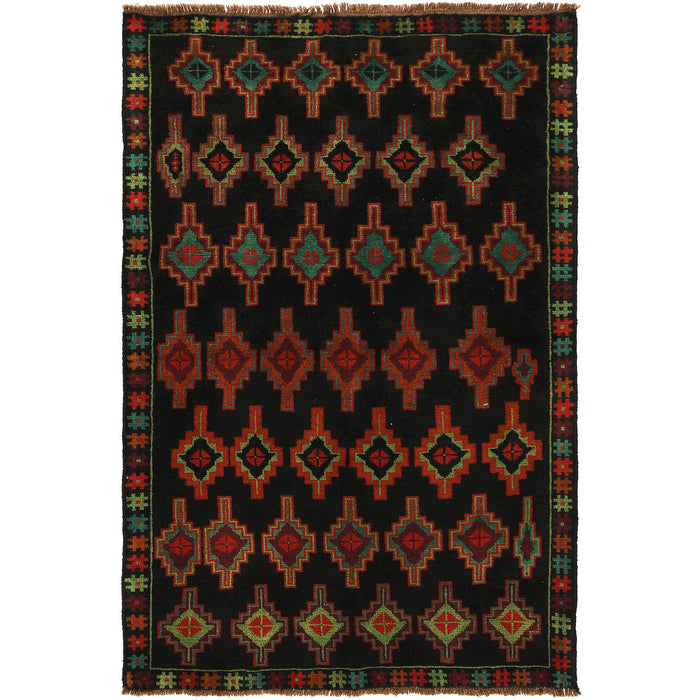 Afghan handmade wool rug, Afghan women artisans rug, vintage Afghan Baloch rug, 