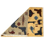 Afghan AK-47 Rug Tribal Heritage 2.9x1.9 ft