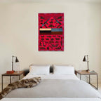 Vintage Afghan Motif War Rug 3.9x2.6 ft