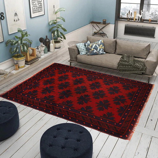 hand-knotted Afghan rug, Balochi wool rug, Afghan wool rug, 