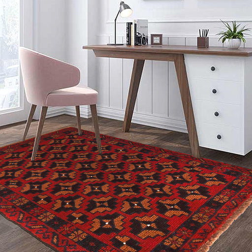 hand-knotted Afghan rug, Balochi wool rug, Afghan wool rug, 