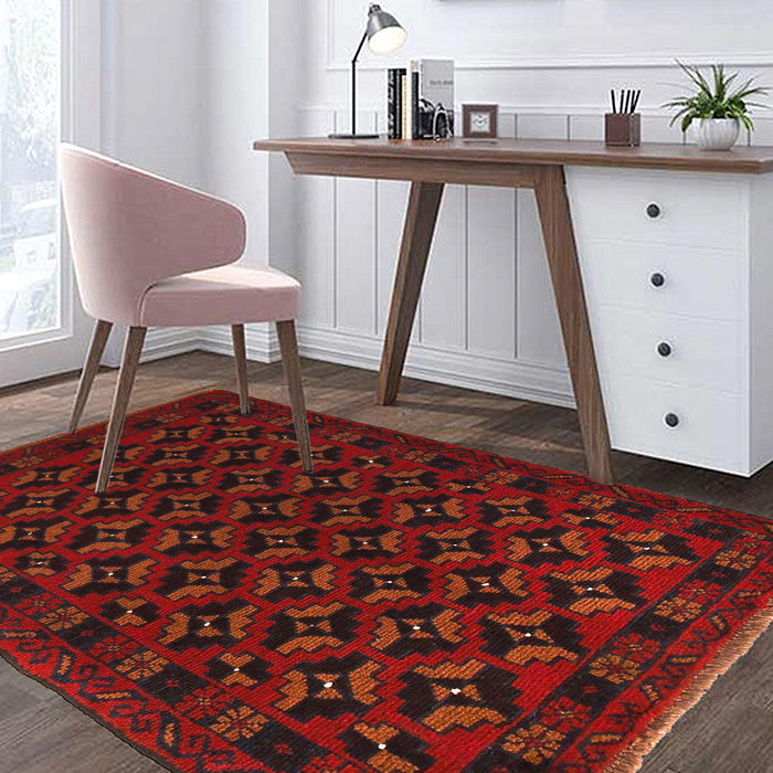 hand-knotted Afghan rug, Balochi wool rug, Afghan wool rug, 