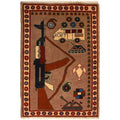 Afghan AK-47 Rug With Story 2.9x2 ft