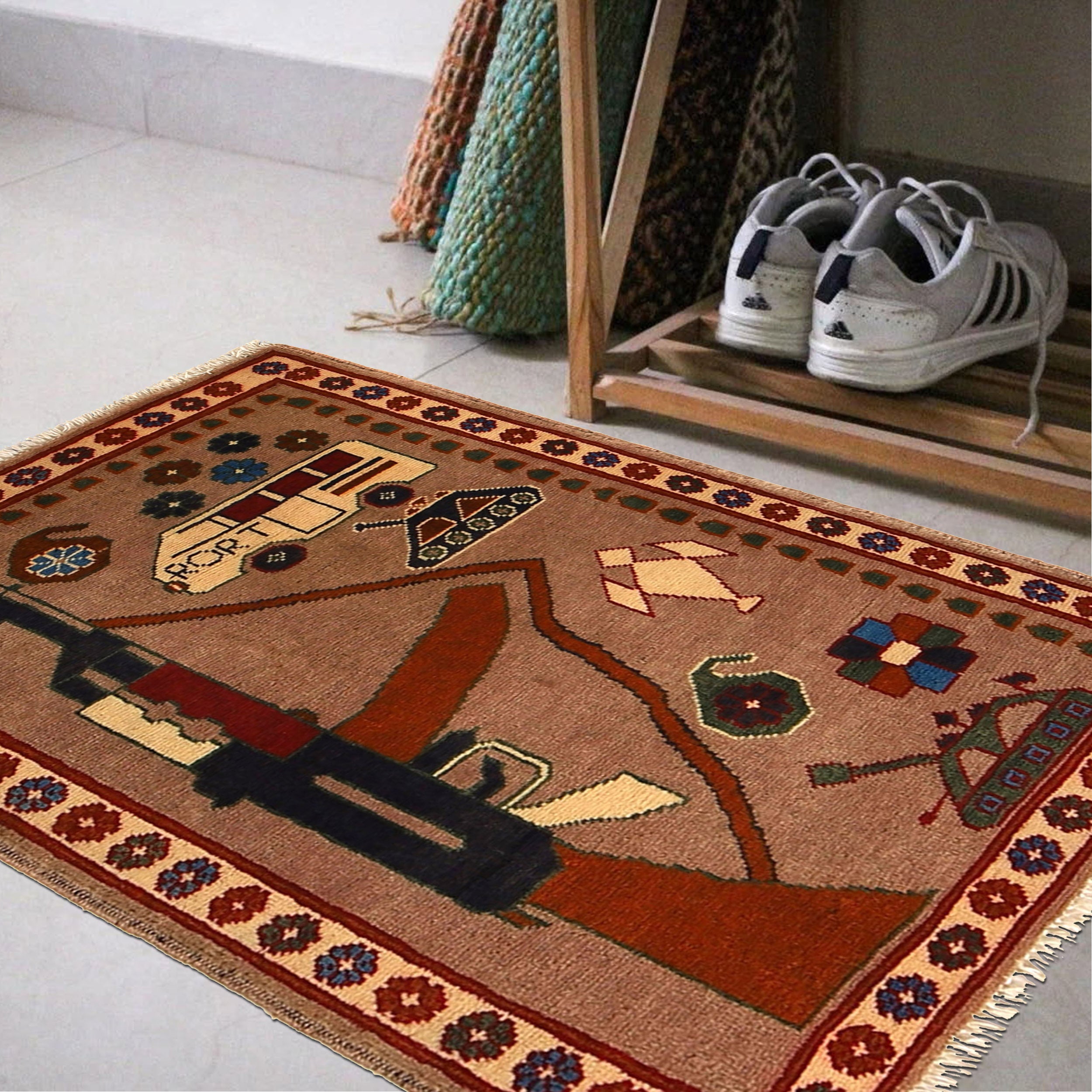 Afghan AK-47 Rug With Story 2.9x2 ft
