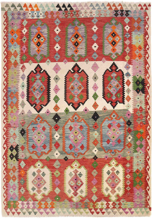 Modern Handmade Flat Weave Afghan Chobi Kilim Kilm Wool Area Rug