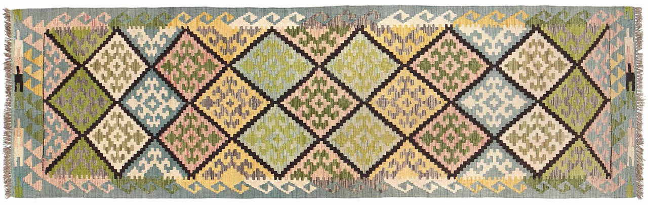 handcrafted Afghan wool runner, authentic Afghan wool rug.