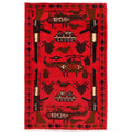 Handmade Afghan War Weapons Rug 4.2x2.6 ft