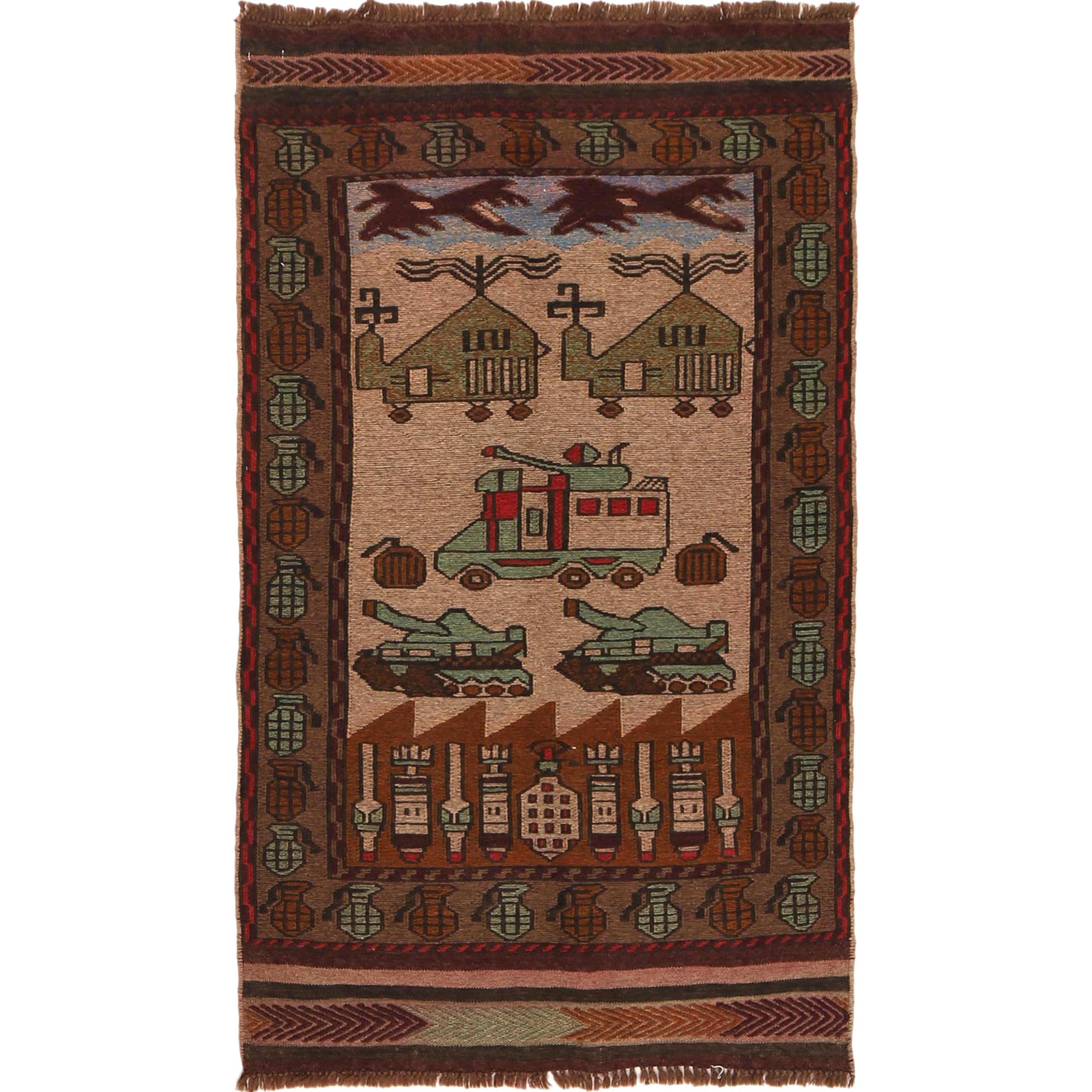 Cultural War Heritage Story Rug 4.7x2.6 ft