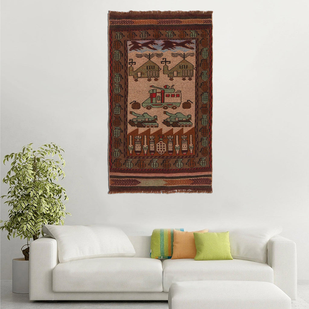 Cultural War Heritage Story Rug 4.7x2.6 ft