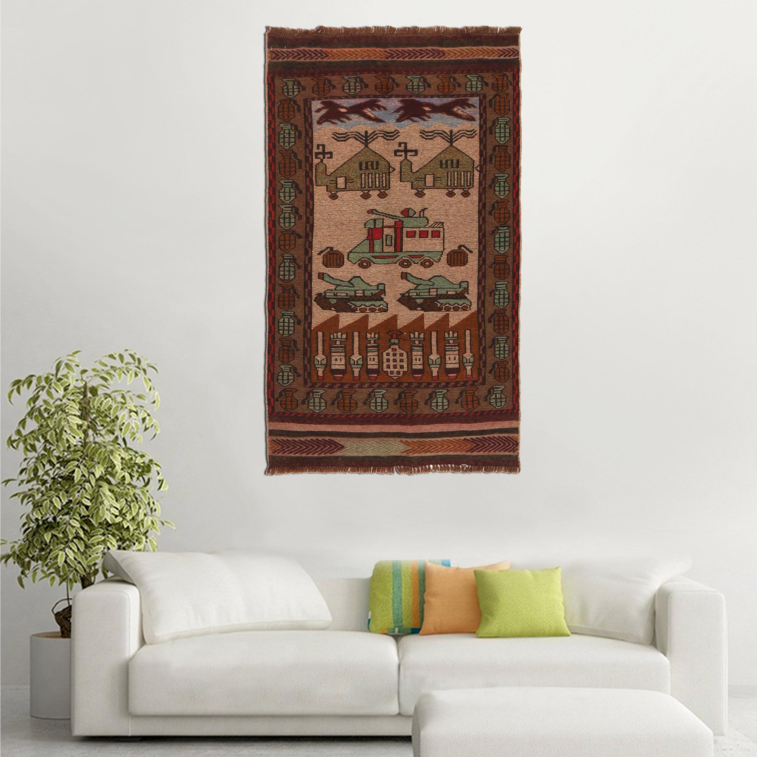 Cultural War Heritage Story Rug 4.7x2.6 ft