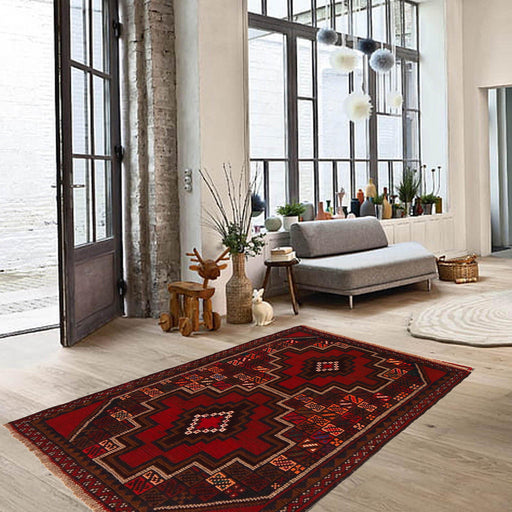 hand-knotted Afghan rug, Balochi wool rug, Afghan wool rug, 