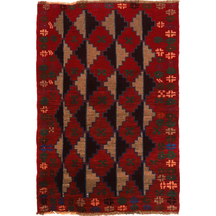 Afghan women artisans rug, Afghan Balochi rug, 