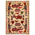 Collector’s Afghan War Weapons Rug 3.9x2.7 ft