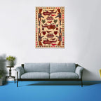 Collector’s Afghan War Weapons Rug 3.9x2.7 ft