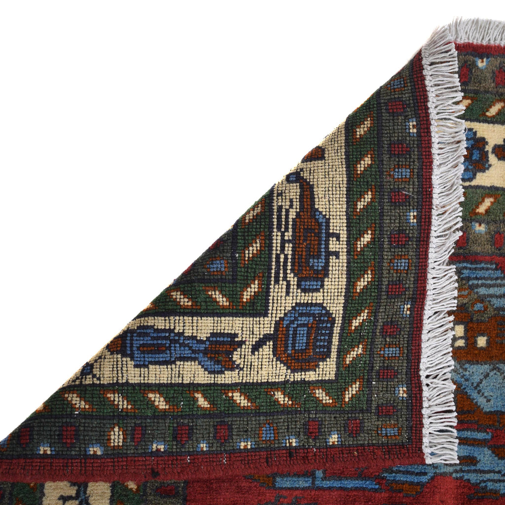 Vintage Tribal Weapons Symbol Rug 4.7x3.3 ft