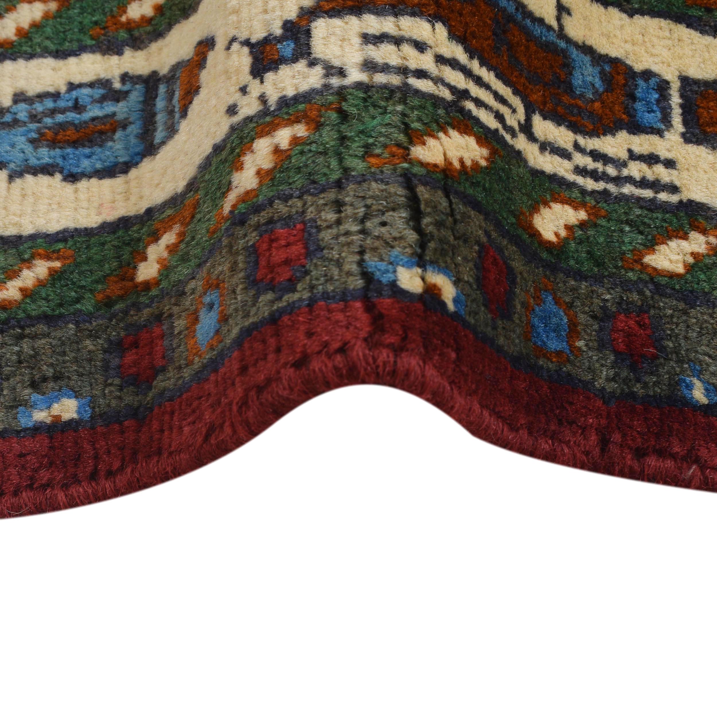 Vintage Tribal Weapons Symbol Rug 4.7x3.3 ft