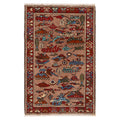 Afghan War Weapons Artisan Woven Carpet 3.9x2.5 ft