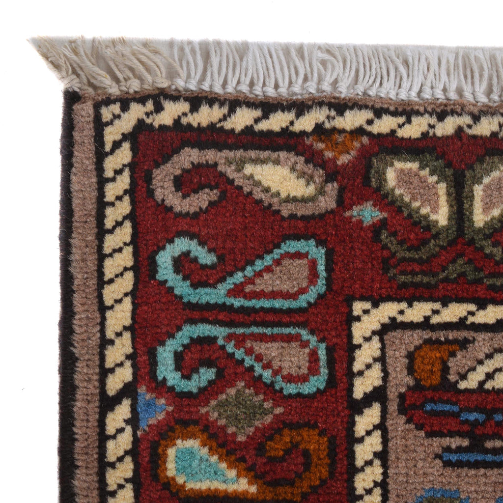 Afghan War Weapons Artisan Woven Carpet 3.9x2.5 ft