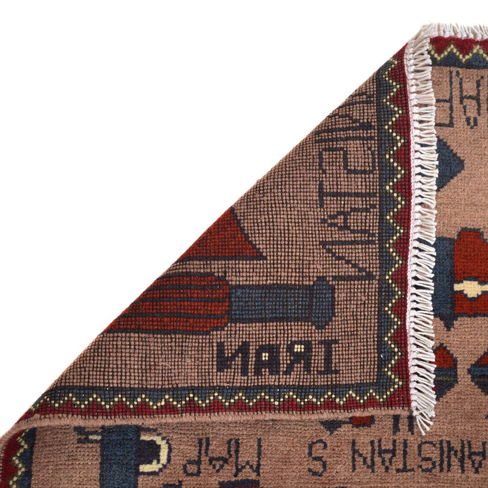 Traditional Battle Story War Rug 3.9x2.6 ft