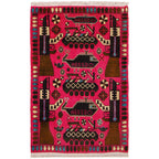Afghan Cultural Weapons Symbol Carpet 4.3x2.6 ft