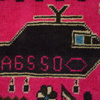 Afghan Cultural Weapons Symbol Carpet 4.3x2.6 ft