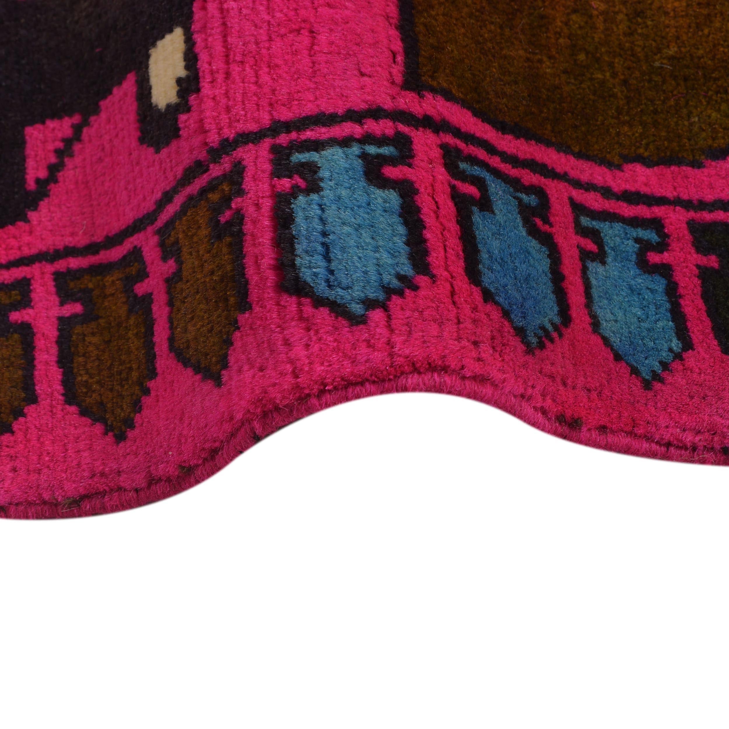 Afghan Cultural Weapons Symbol Carpet 4.3x2.6 ft