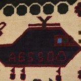 Handcrafted Heritage War Weapons Carpet 4.4x2.8 ft