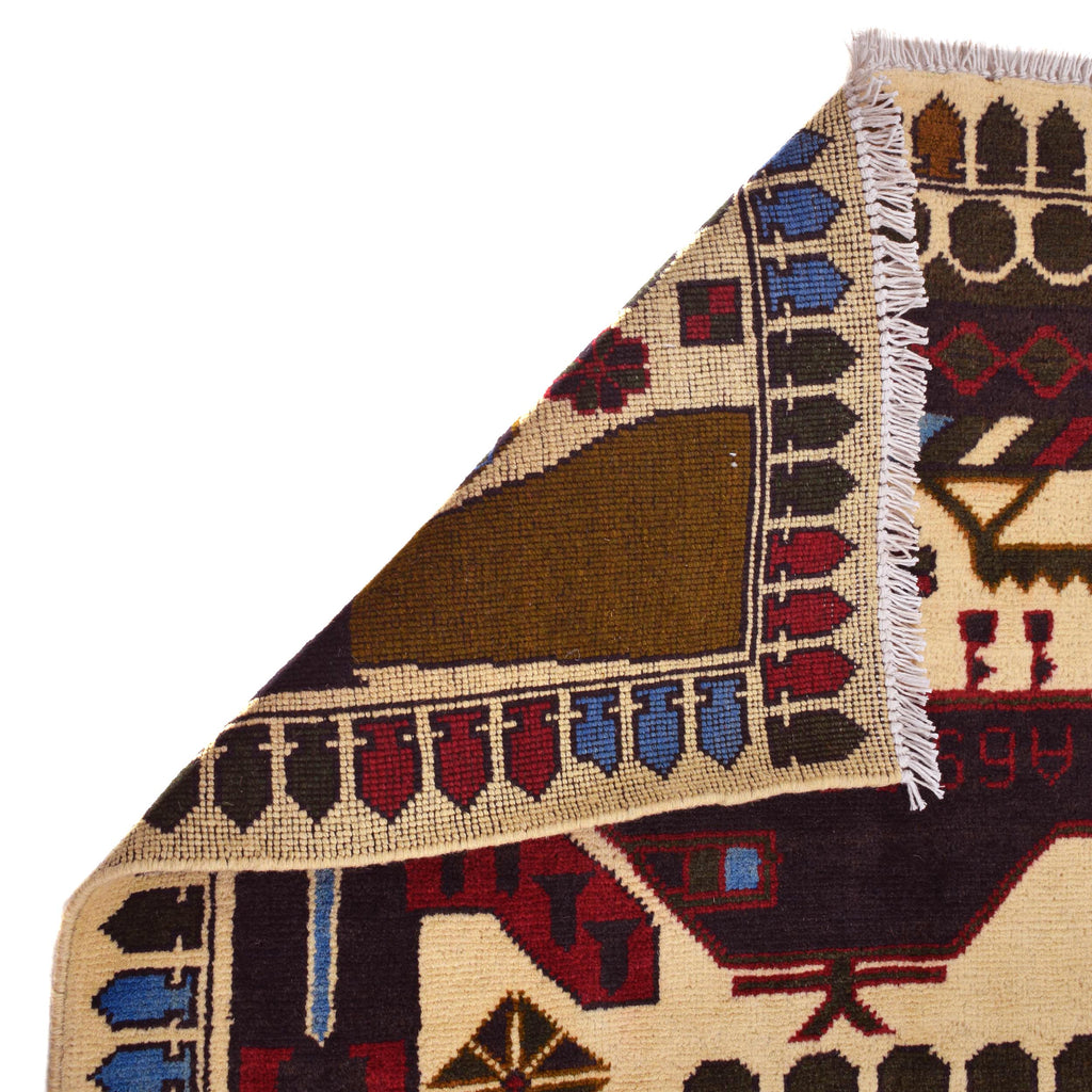 Handcrafted Heritage War Weapons Carpet 4.4x2.8 ft