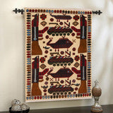 Handcrafted Heritage War Weapons Carpet 4.4x2.8 ft
