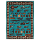 Afghan Helicopter War Story Rug 4.7x3.4 ft